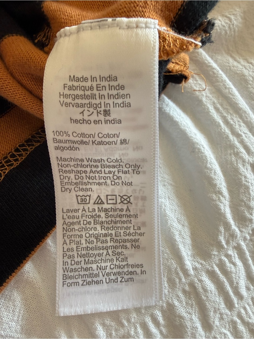 J. Crew Women’s Black and Orange Striped Rugby Polo with Sequin Collar Size M - Picture 9 of 10
